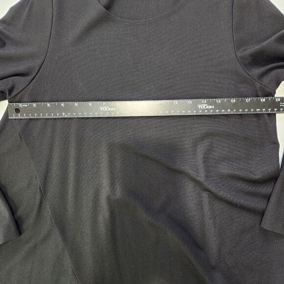 Bryn Walker Shift Dress Womens S Black Long Sleeve Round Neck A-Line Asymmetric - Picture 8 of 12